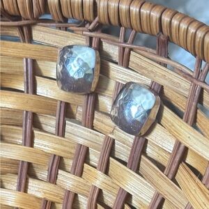 JULIE VOS Sterling Silver Hammered Stud Earrings